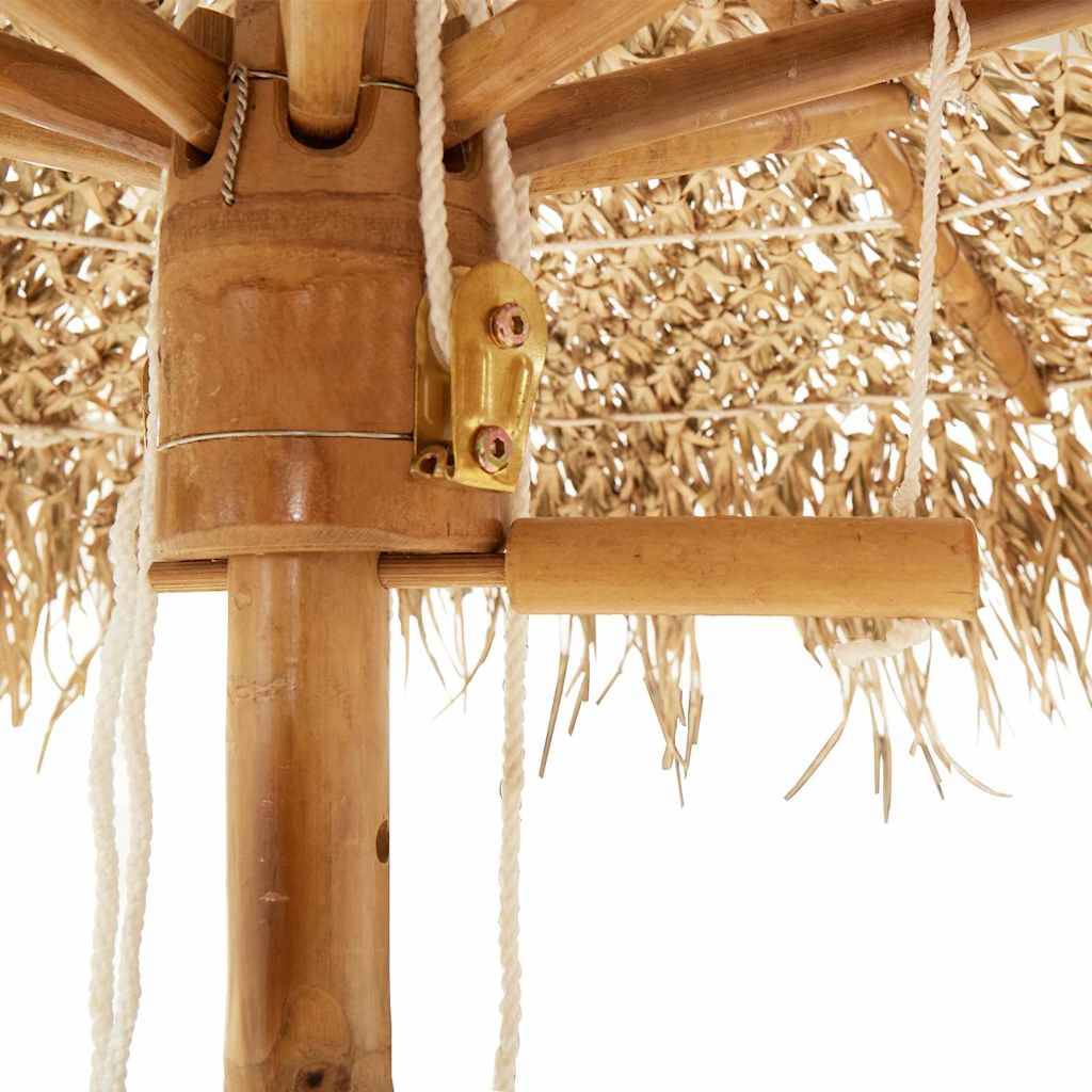 Parasol bambou et feuille de bananier naturel 240 x 240 x 260 cm - PANGIVO - Image 8