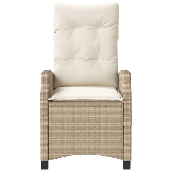 Lot de 2 Chaises de jardin inclinables - Chaises d'extérieur - Fauteuils d'extérieur et coussins beige rotin - MEUBLE PRO - Image 5