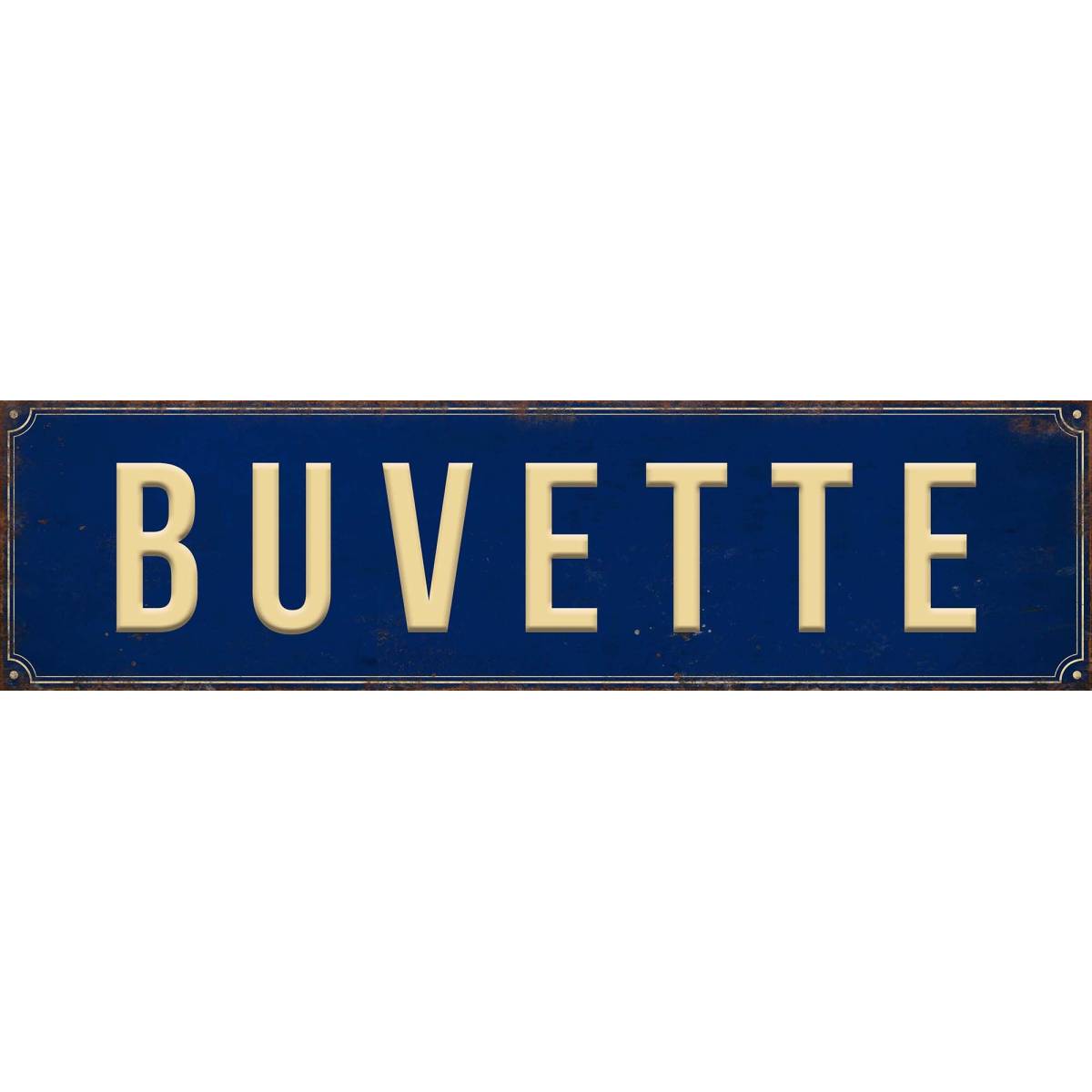 Antic Line Creations - Plaque décorative en métal 45 x 12 cm Buvette