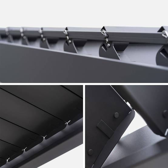 Pergola bioclimatique aluminium 3x3 m V2 lames orientables + 3 persiennes TRIOMPHE anthracite | sweeek - Image 6