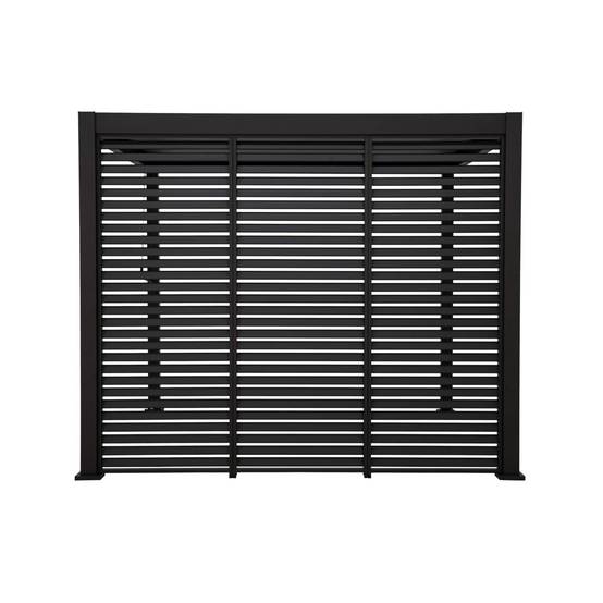Pergola bioclimatique aluminium 3x3 m V2 lames orientables + 3 persiennes TRIOMPHE anthracite | sweeek - Image 3