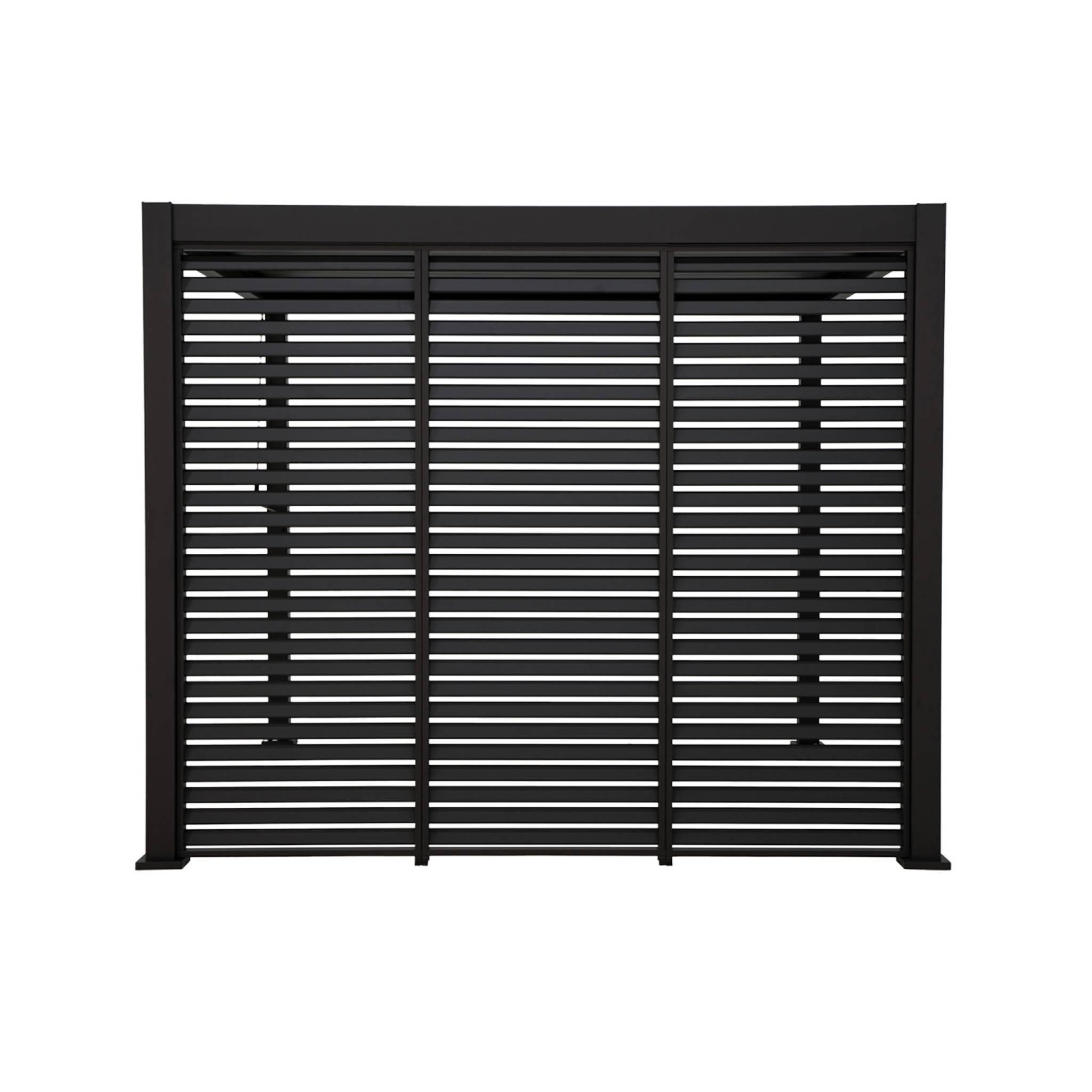 Pergola bioclimatique aluminium 3x3 m V2 lames orientables + 3 persiennes TRIOMPHE anthracite | sweeek - Image 3