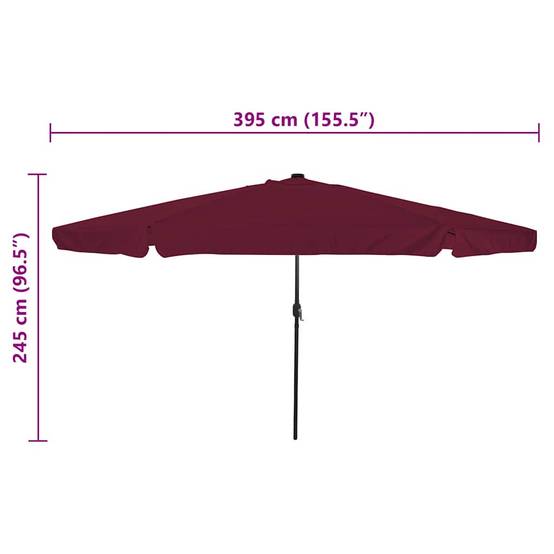 Parasol de jardin polyester bordeaux 395 x 395 x 245 cm - PANGIVO - Image 7