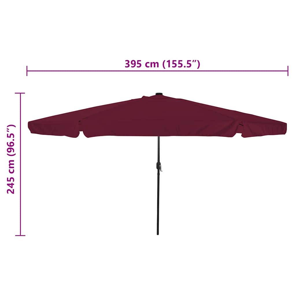 Parasol de jardin polyester bordeaux 395 x 395 x 245 cm - PANGIVO - Image 7