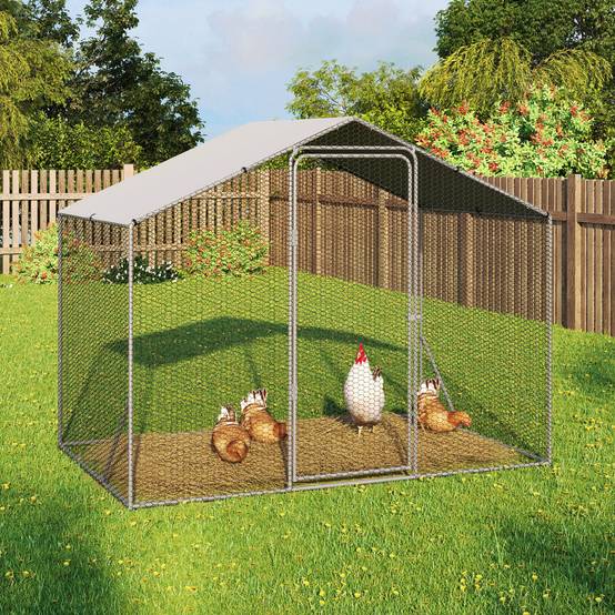 Enclos poulailler 3 m² parc grillagé 2,20x1,4 M acier galvanisé - Image 1