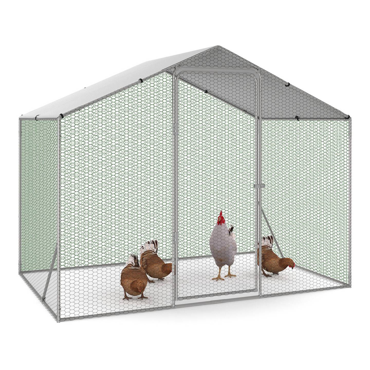 Enclos poulailler 3 m² parc grillagé 2,20x1,4 M acier galvanisé - Image 2