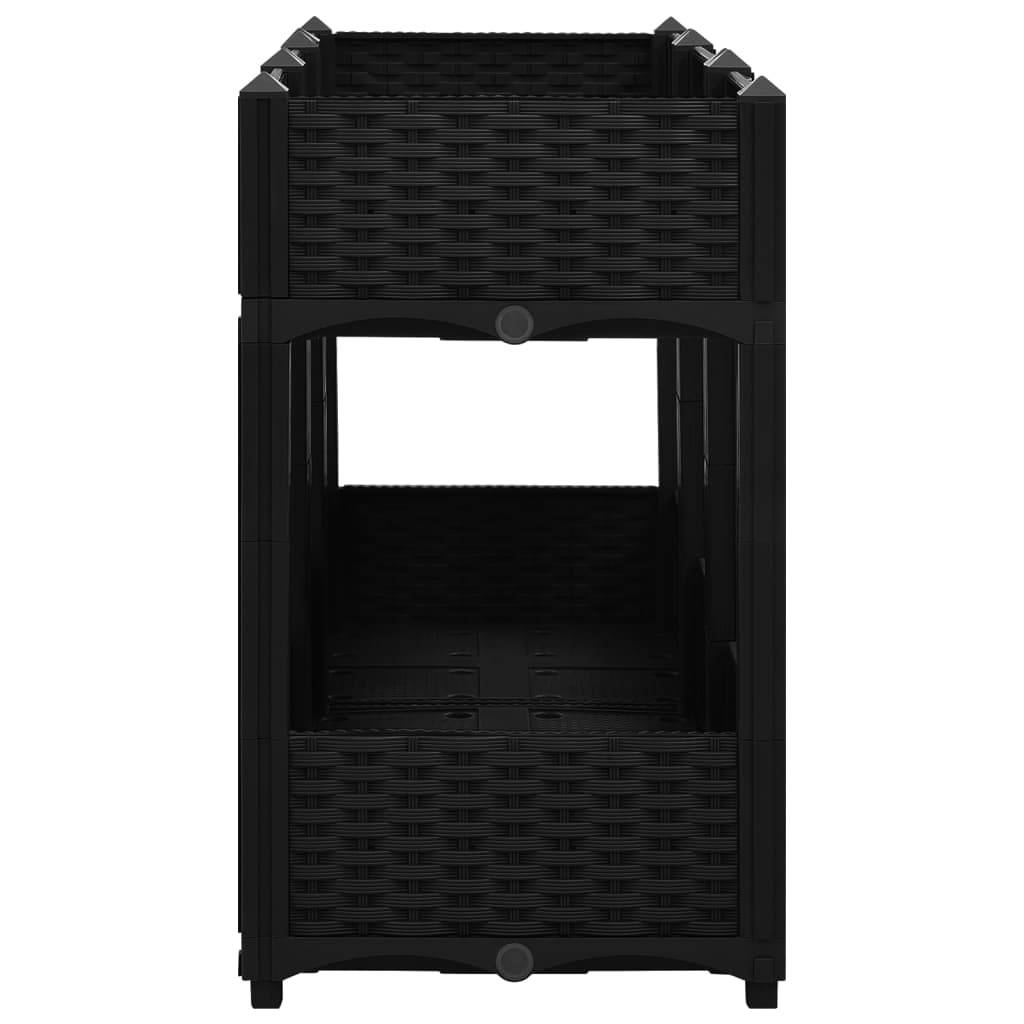 Helloshop26 - Jardinière lit surélevé plantes fleurs jardin 120 x 40 x 71 cm polypropylène noir - Imagen 3