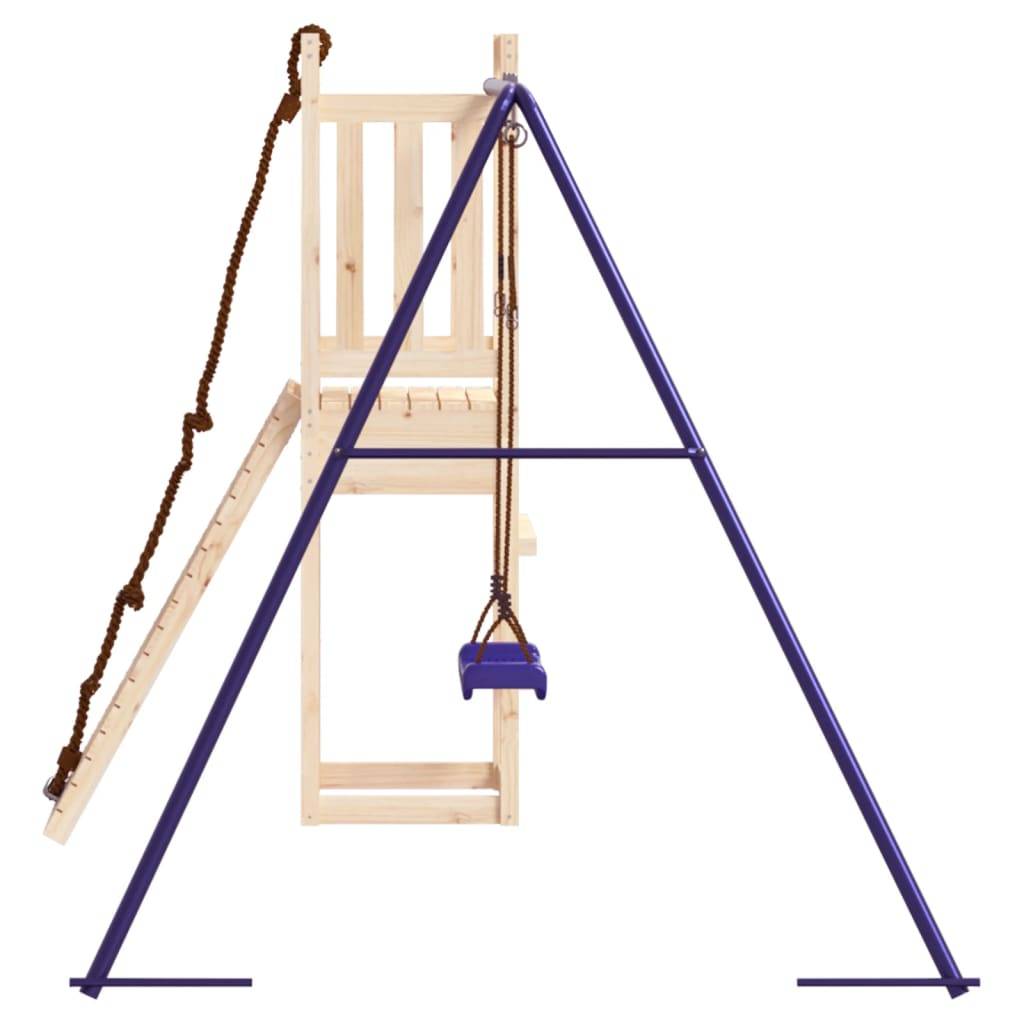 Helloshop26 - Aire de jeux d'extérieur balançoires toboggan portiques robuste jeux jardin 237 x 184 x 169 cm bois de pin massif - Imagen 4