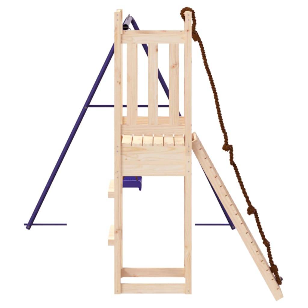 Helloshop26 - Aire de jeux d'extérieur balançoires toboggan portiques robuste jeux jardin 237 x 184 x 169 cm bois de pin massif - Imagen 5