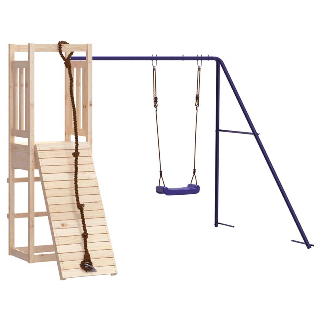 Helloshop26 - Aire de jeux d'extérieur balançoires toboggan portiques robuste jeux jardin 237 x 184 x 169 cm bois de pin massif - Imagen 1