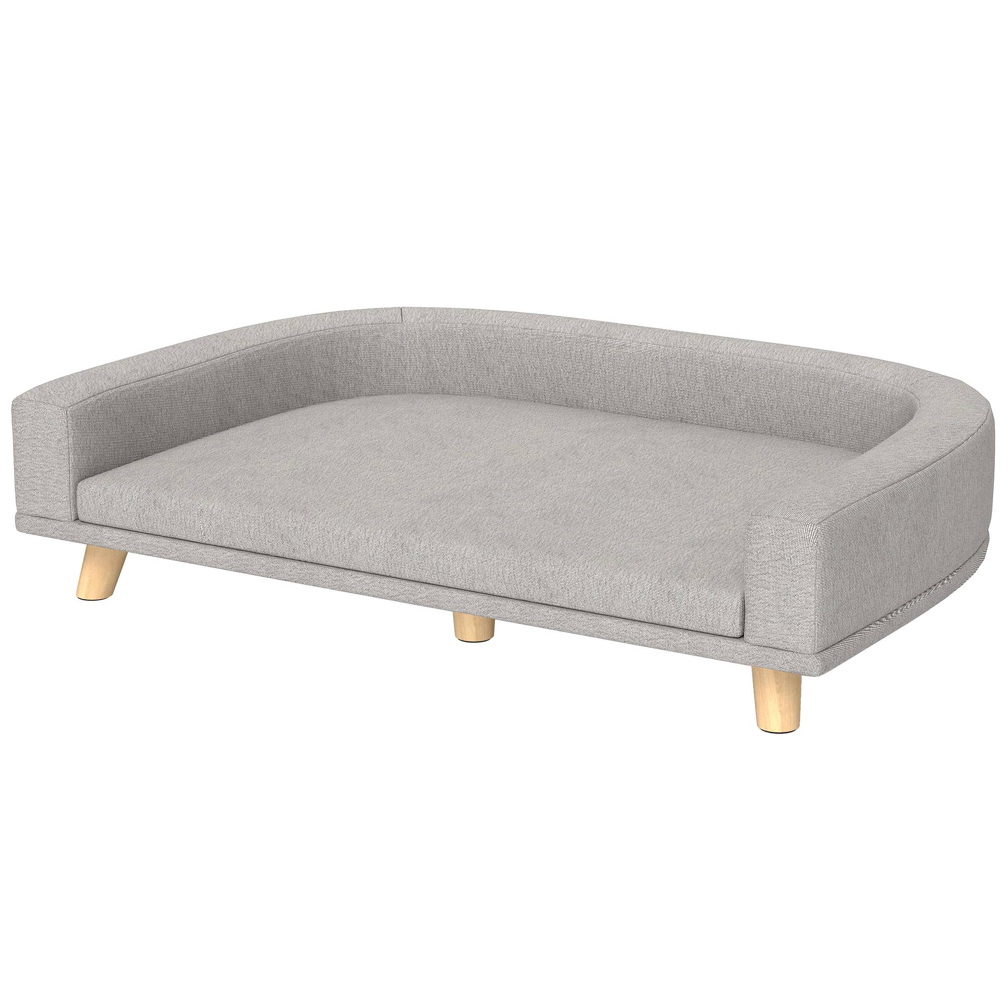Grand canapé lit chien polyester intérieur surélevé coussin lavable 98x67cm gris - ComfortXL Outdoor Living - Image 2