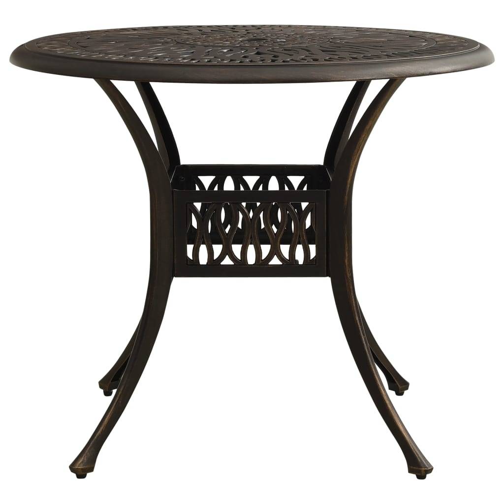 ComfortXL - Grande Table de Repas Ronde Ø90cm en Aluminium Couleur Bronze pour 4 Personnes – ComfortXL Outdoor Living - Image 2