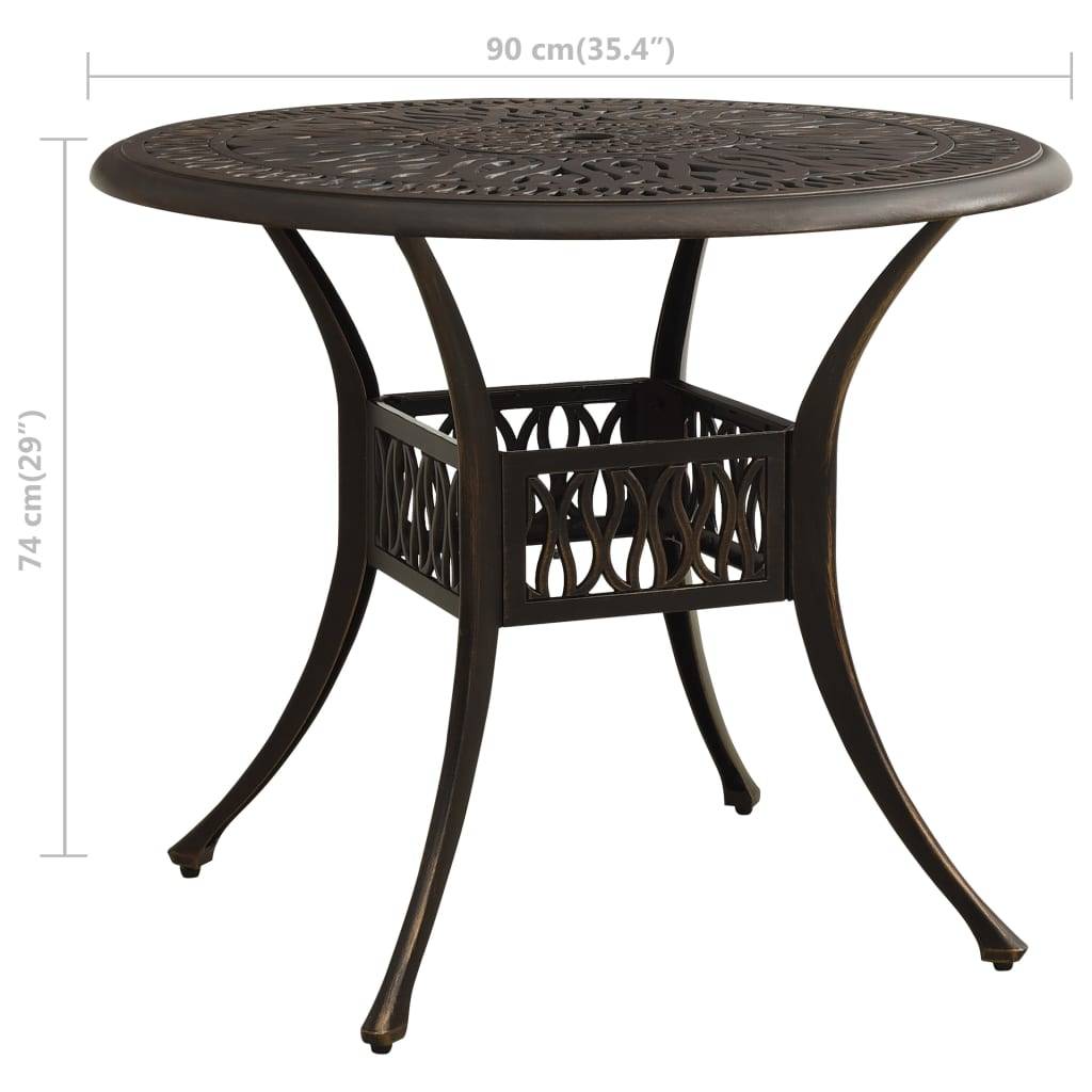 ComfortXL - Grande Table de Repas Ronde Ø90cm en Aluminium Couleur Bronze pour 4 Personnes – ComfortXL Outdoor Living - Image 6