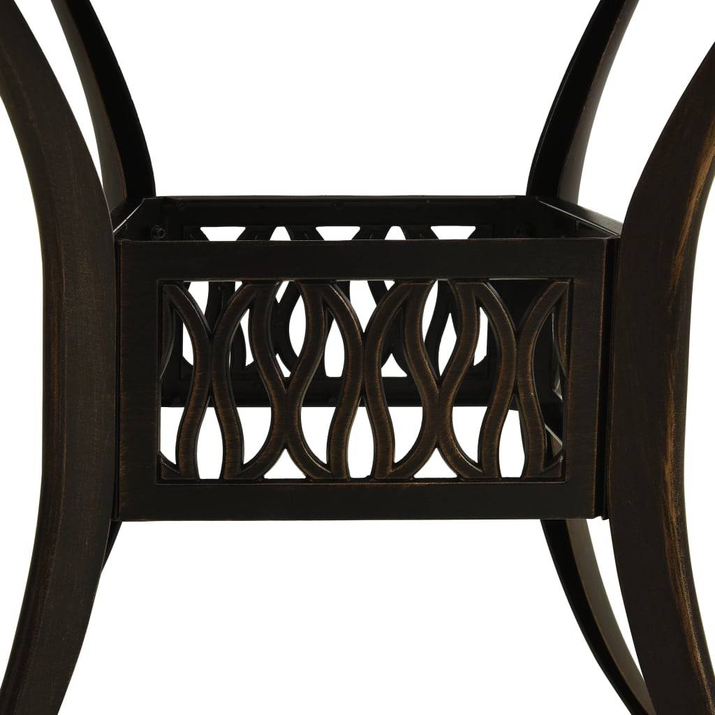 ComfortXL - Grande Table de Repas Ronde Ø90cm en Aluminium Couleur Bronze pour 4 Personnes – ComfortXL Outdoor Living - Image 4