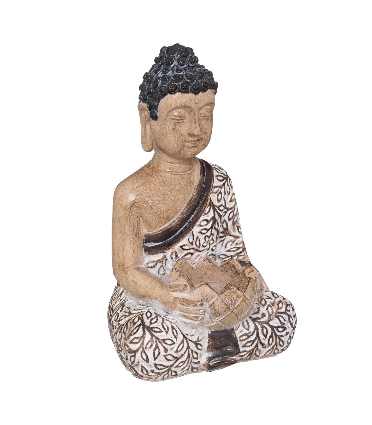 Statue décorative Bouddha assis en résine multicolore H 22,5 cm - Imagen 1