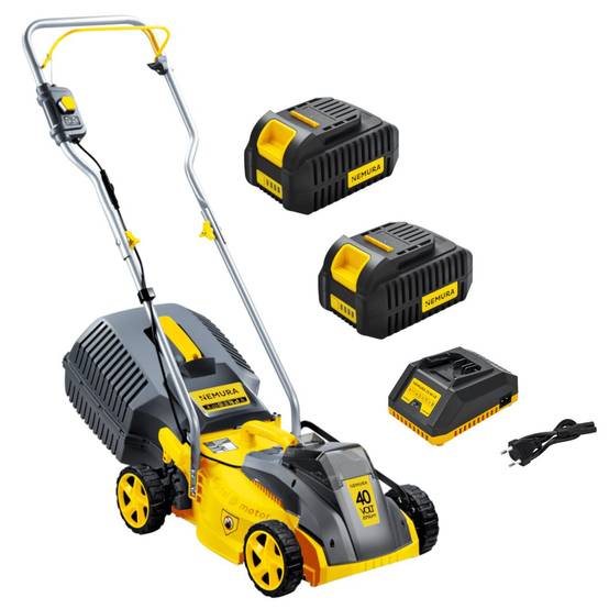 Tondeuse à batterie NEMURA 40V + 2 batteries 4Ah + Chargeur rapide - Coupe de 32cm - Image 1