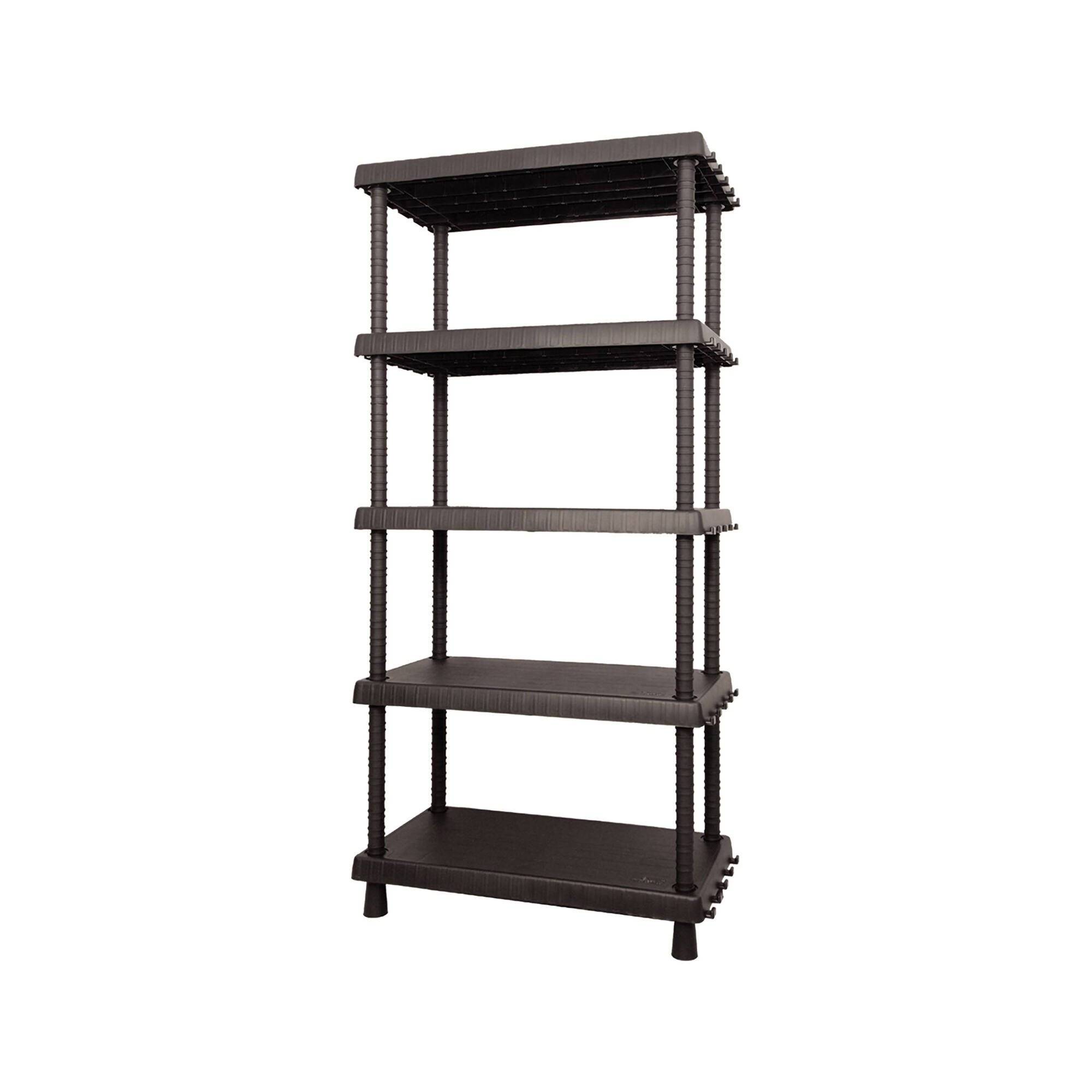 Dmora - Armoire d'extérieur Incourt, Etagère d'extérieur, Armoire polyvalente avec 3 étagères, 100% Made in Italy, Anthracite, 82x40h165 cm - Dmora - Imagen 1