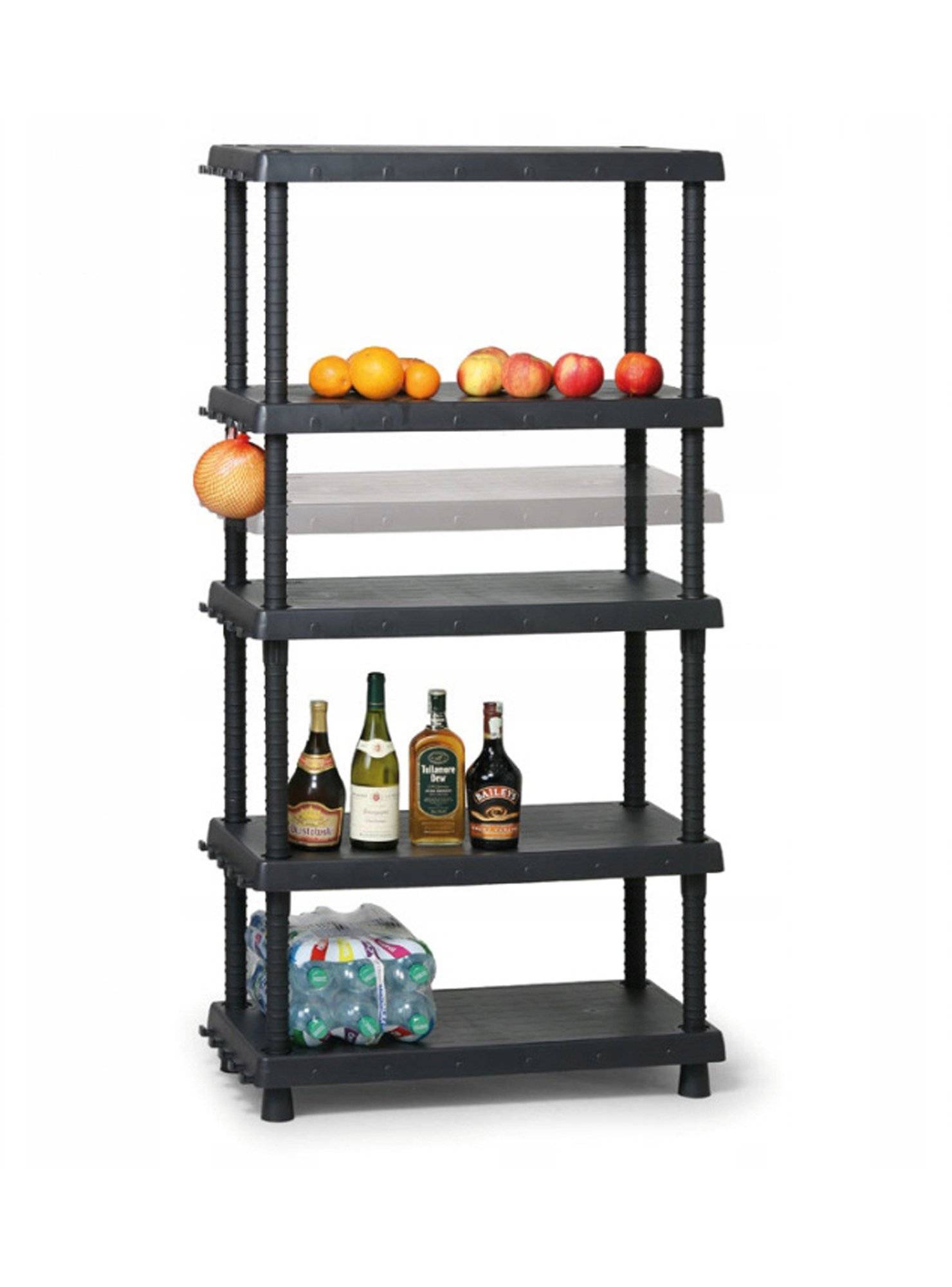 Dmora - Armoire d'extérieur Incourt, Etagère d'extérieur, Armoire polyvalente avec 3 étagères, 100% Made in Italy, Anthracite, 82x40h165 cm - Dmora - Imagen 5