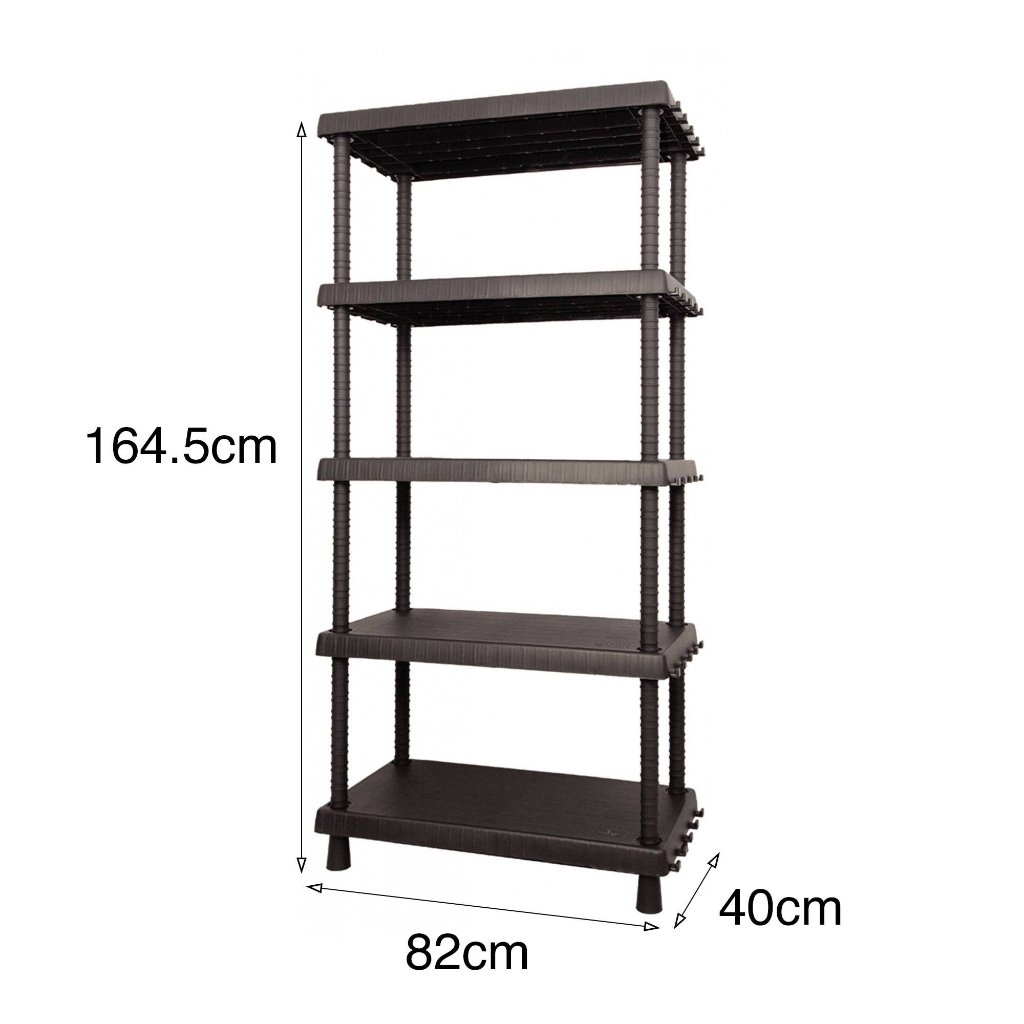 Dmora - Armoire d'extérieur Incourt, Etagère d'extérieur, Armoire polyvalente avec 3 étagères, 100% Made in Italy, Anthracite, 82x40h165 cm - Dmora - Imagen 3