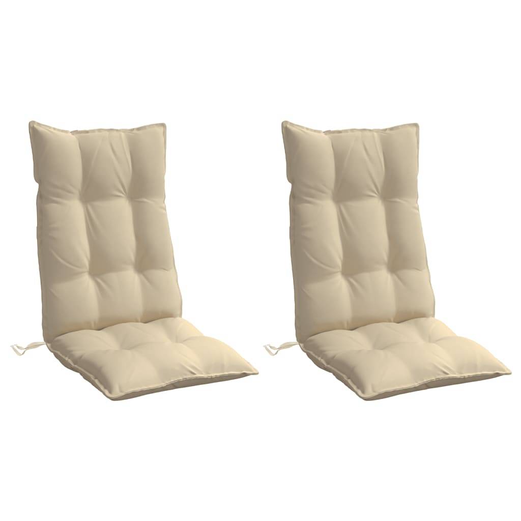 Coussins de chaise à dossier haut tissu oxford beige 120 x 50 x 7 cm, poids:3.75kg - PANGIVO - Image 3