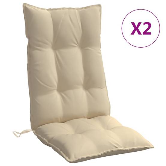 Coussins de chaise à dossier haut tissu oxford beige 120 x 50 x 7 cm, poids:3.75kg - PANGIVO - Image 2
