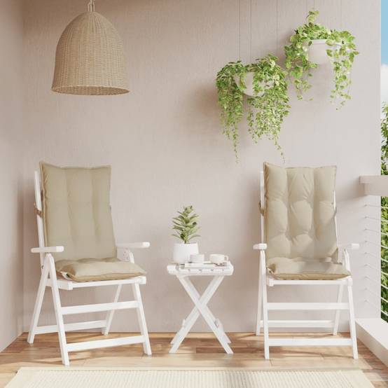 Coussins de chaise à dossier haut tissu oxford beige 120 x 50 x 7 cm, poids:3.75kg - PANGIVO - Image 1