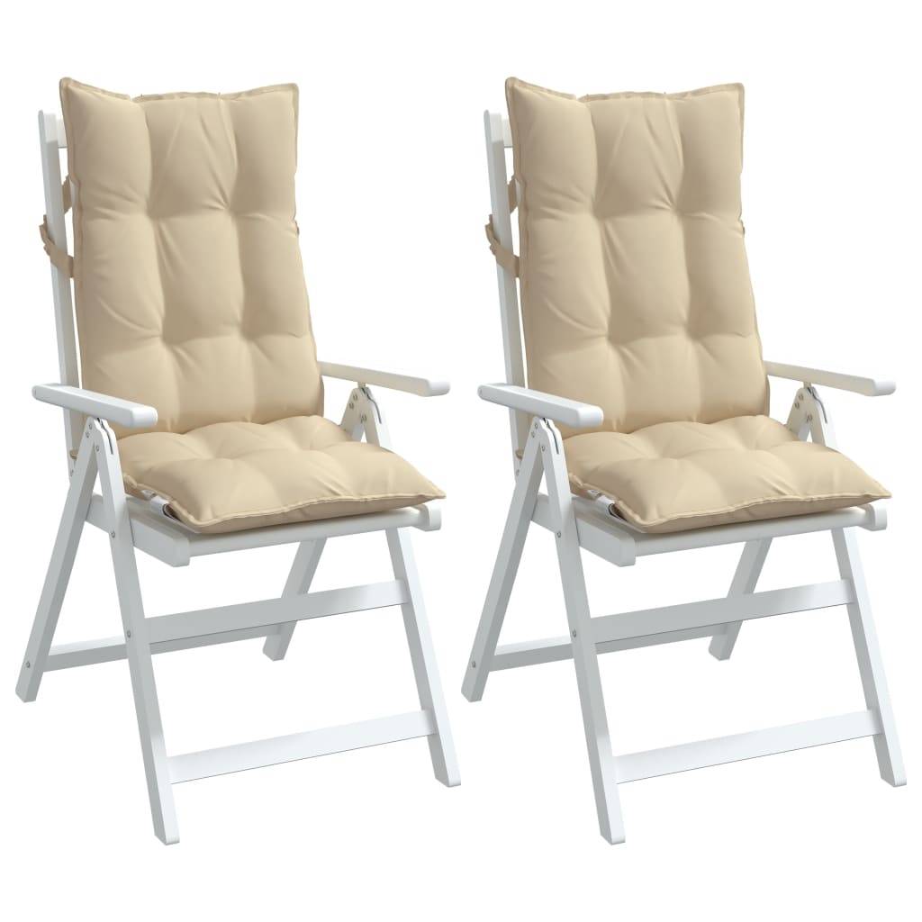Coussins de chaise à dossier haut tissu oxford beige 120 x 50 x 7 cm, poids:3.75kg - PANGIVO - Image 4