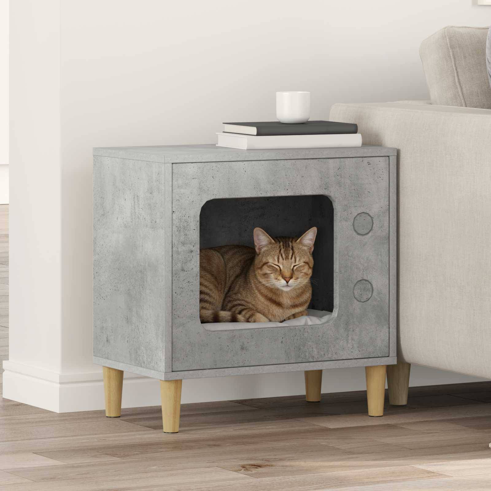 Niche Chat Haute Effet Béton Repos Gris 52cm pour Chat Urbain Solide - ComfortXL Outdoor Living - Image 1