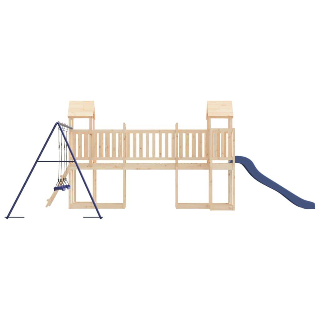 Helloshop26 - Aire de jeux d'extérieur balançoires toboggan portiques robuste jeux jardin 356 x 589 x 214 cm bois de pin massif - Imagen 4