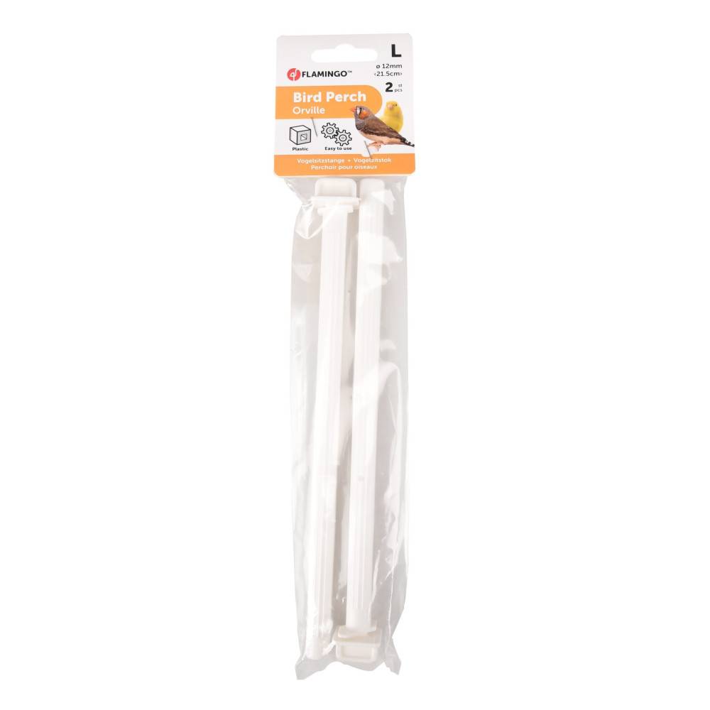 2 Perchoirs plastique blanc de 21.5 cm, pour oiseaux - Image 2