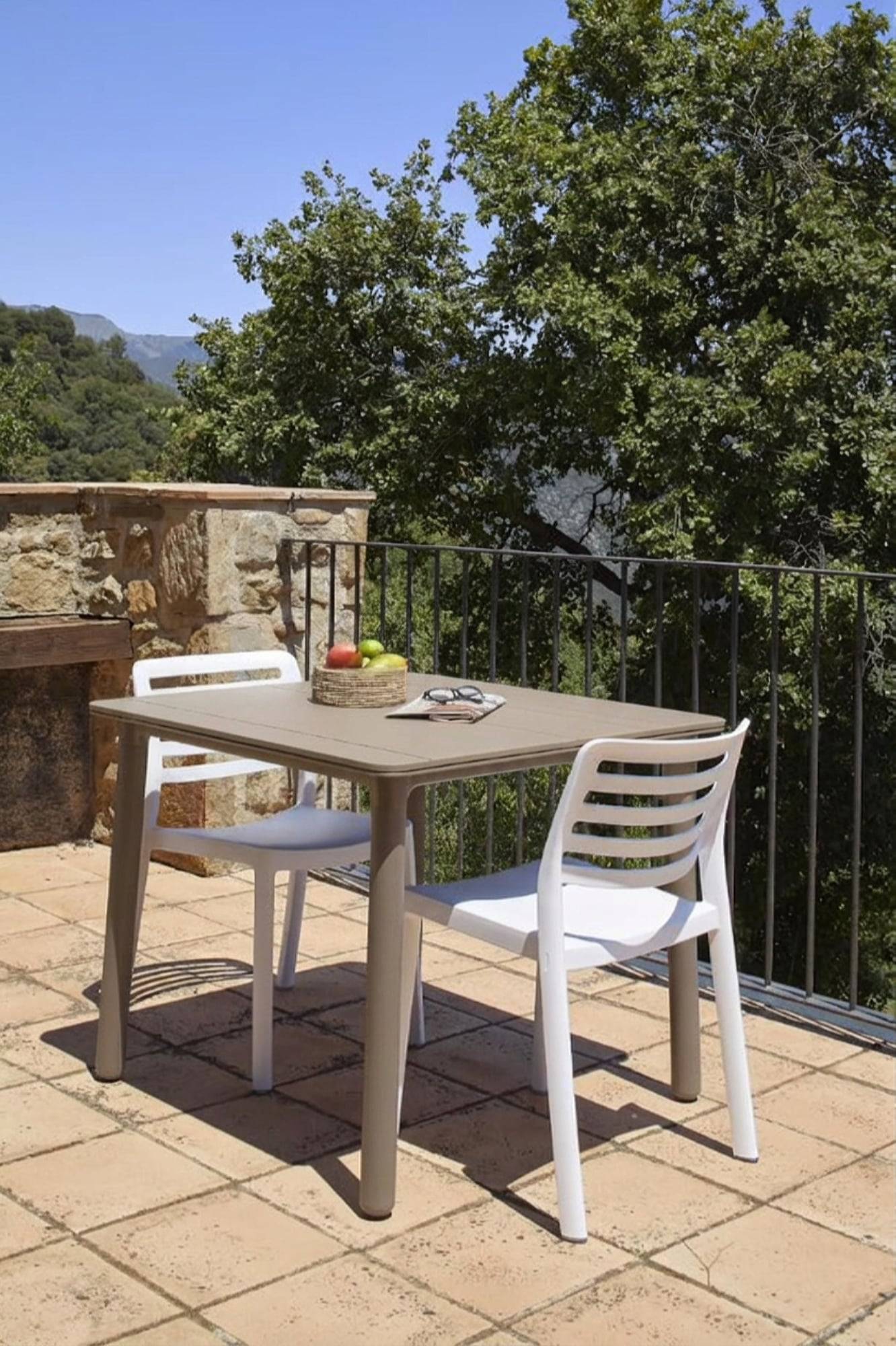Garbar - Table carrée 90x90 Noa garbar plastique beige - Image 5