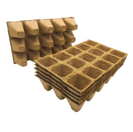 6 plateaux de culture 15 alvéoles en fibres de bois recyclées