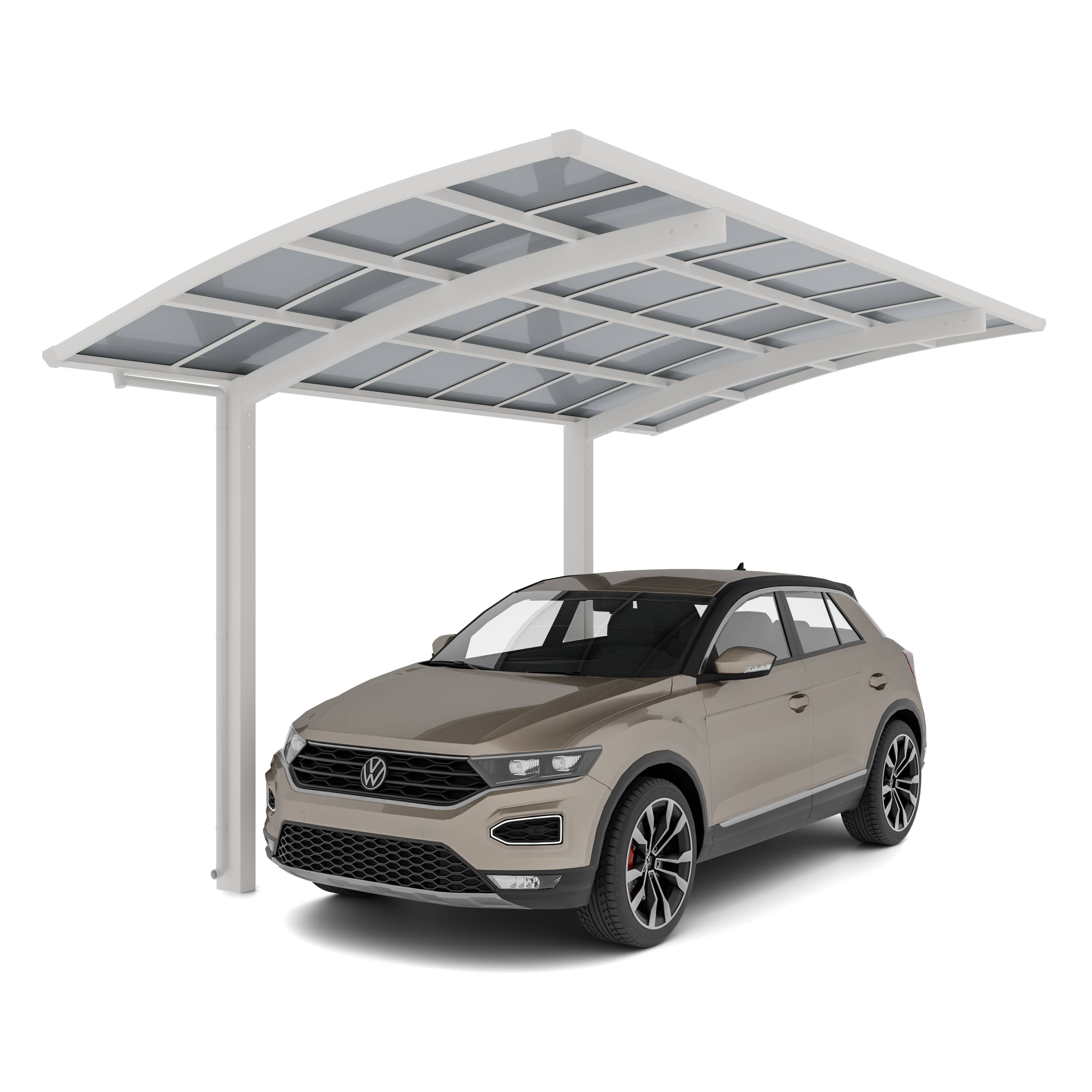 Carport PORTOFORTE standard Type 80 (charge toiture 100kg/m²) thermolaqué blanc - XIMAX - Image 1