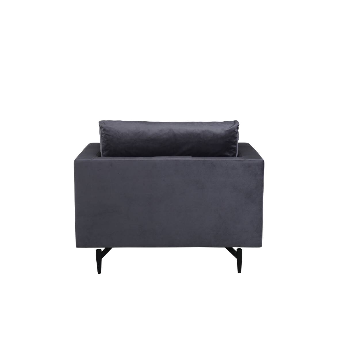 Paris Prix - Fauteuil en Velours "Sofia" 104cm Gris Foncé - Image 5
