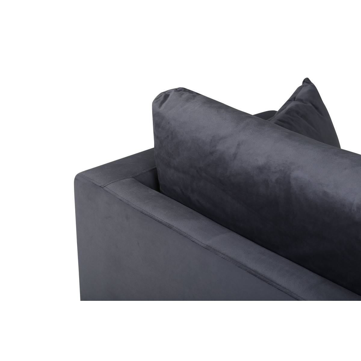 Paris Prix - Fauteuil en Velours "Sofia" 104cm Gris Foncé - Image 6