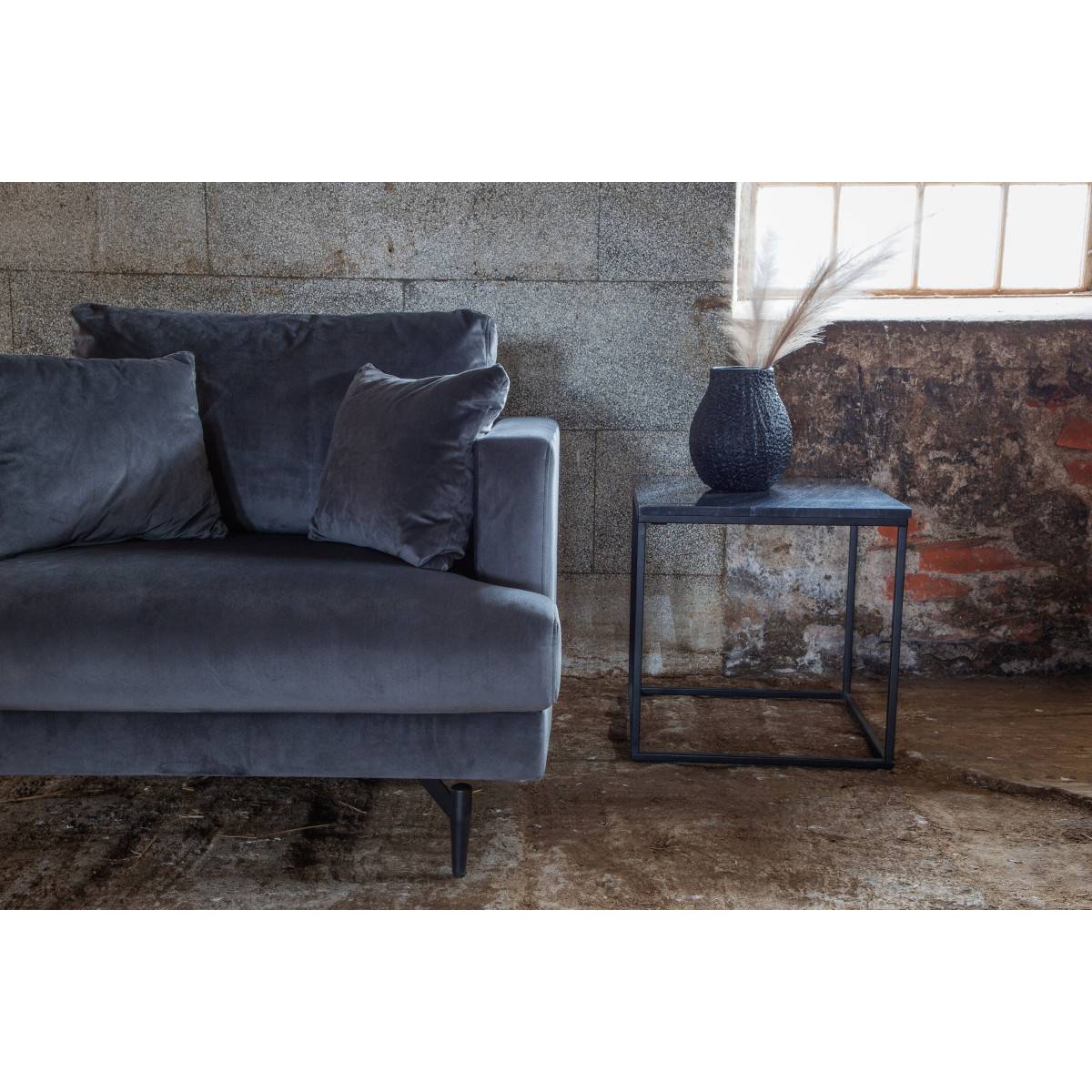 Paris Prix - Fauteuil en Velours "Sofia" 104cm Gris Foncé - Image 10