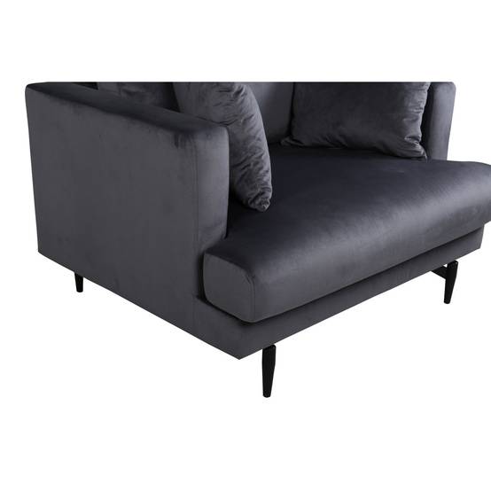 Paris Prix - Fauteuil en Velours "Sofia" 104cm Gris Foncé - Image 8