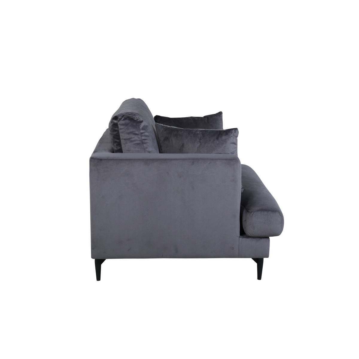Paris Prix - Fauteuil en Velours "Sofia" 104cm Gris Foncé - Image 3