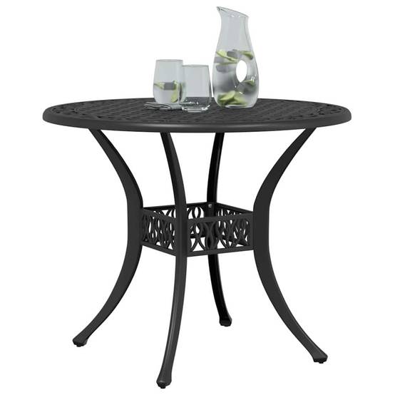 Table de jardin aluminium coulé noir Ø90 x 75 cm - PANGIVO - Image 4