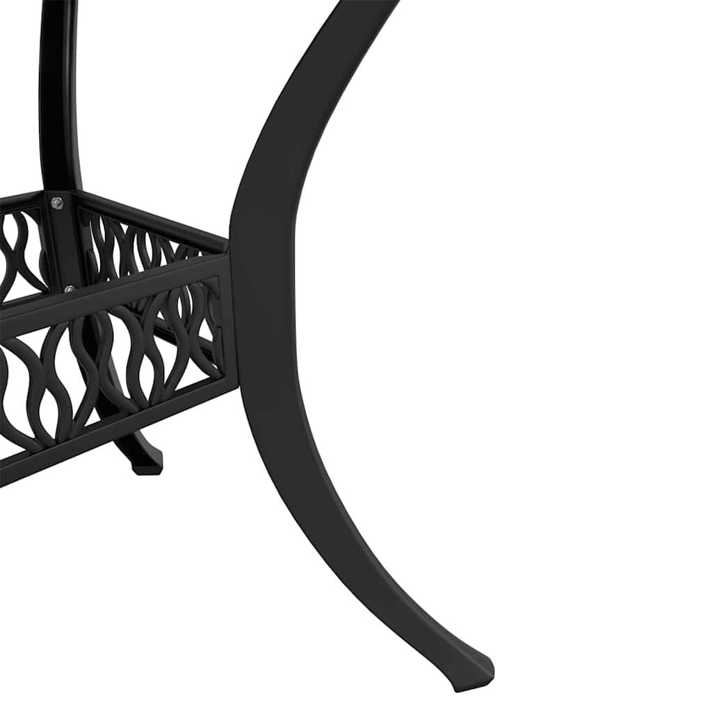 Table de jardin aluminium coulé noir Ø90 x 75 cm - PANGIVO - Image 9