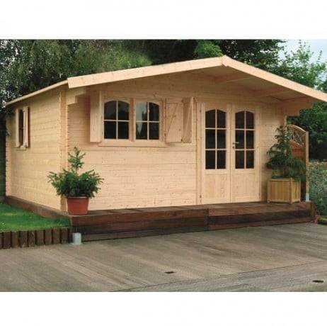 Abri de jardin Chambery en bois 17,79 m², Toiture Shingle rouge, Plancher Oui - Imagen 1
