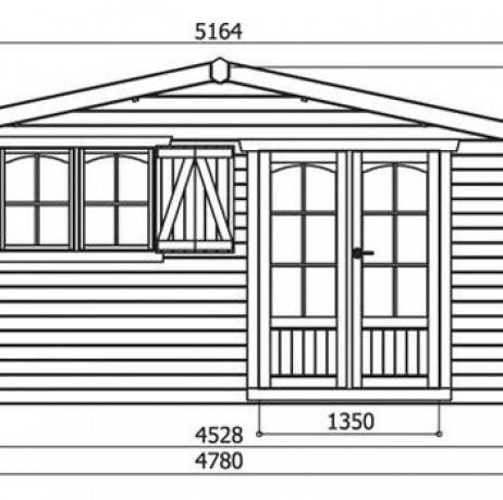 Abri de jardin Chambery en bois 17,79 m², Toiture Shingle rouge, Plancher Oui - Imagen 3