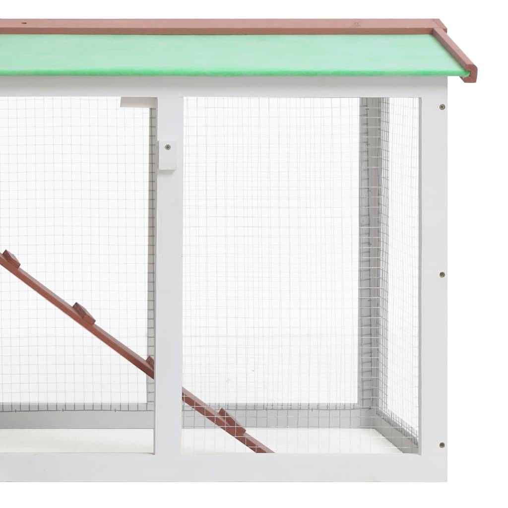 Vidaxl - Clapier large d'extérieur Marron et blanc 145x45x84 cm Bois vidaXL 170841 - Imagen 2