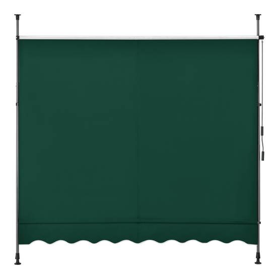 Helloshop26 - Store banne téléscopique acier polyester 400 x 120 x 200-300 cm vert foncé - Imagen 4