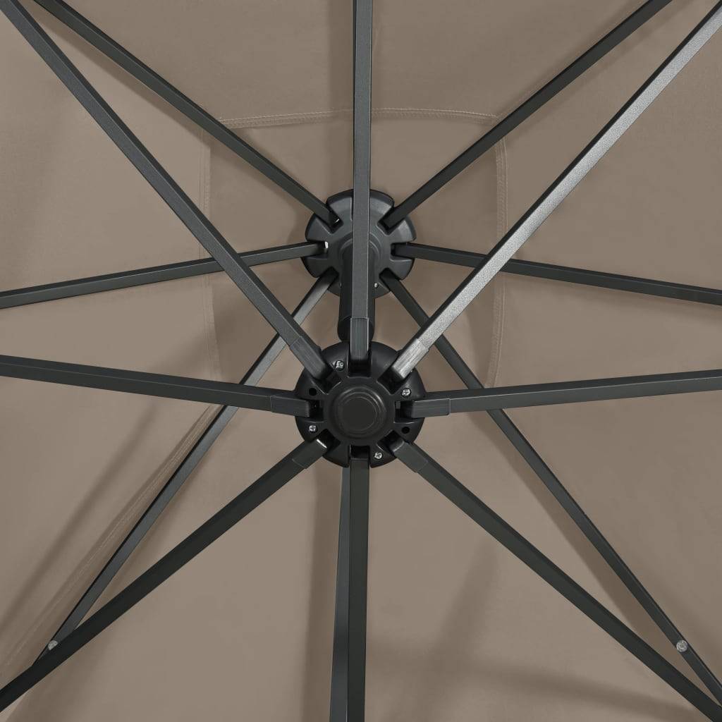 Helloshop26 - Parasol meuble de jardin déporté avec mât et lumières led 300 cm taupe - Imagen 7