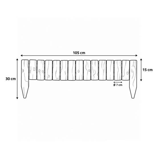 Autre - Bordure bois à planter Ø 7x15 / 30x105 cm - Image 8