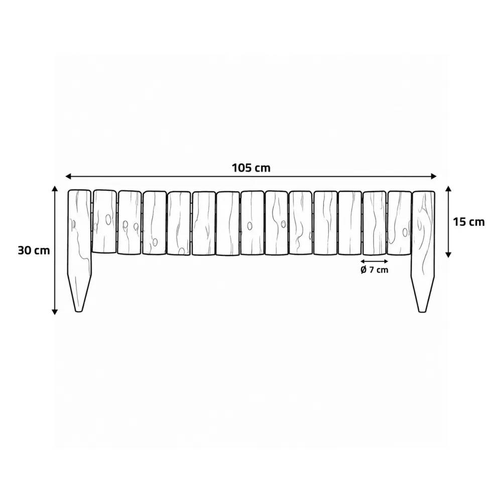 Autre - Bordure bois à planter Ø 7x15 / 30x105 cm - Image 8