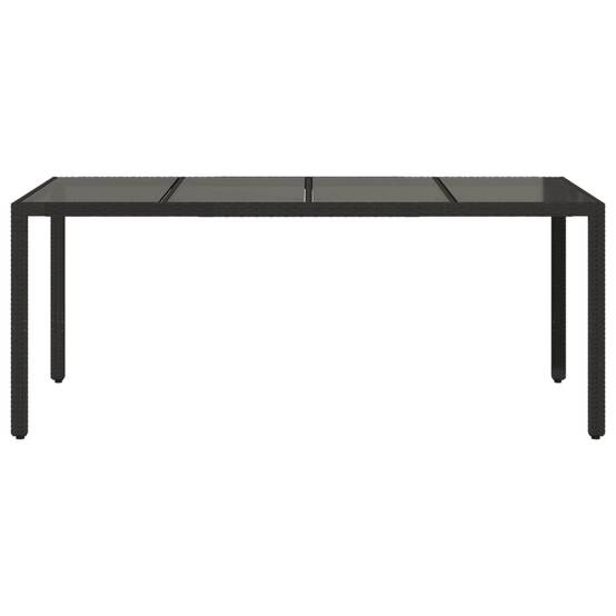 Grande Table de Jardin Noire 190 cm 8 Personnes en Résine Tressée et Verre Trempé – ComfortXL Outdoor Living - Image 4