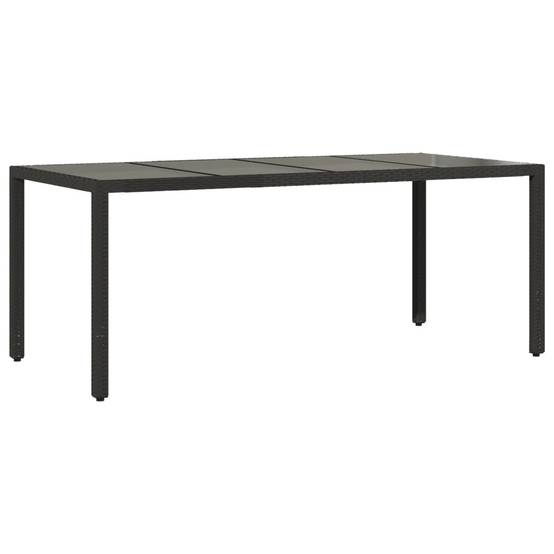 Grande Table de Jardin Noire 190 cm 8 Personnes en Résine Tressée et Verre Trempé – ComfortXL Outdoor Living - Image 6