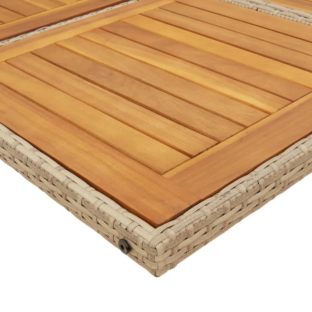 Table et Chaises de Jardin 12 Places Résine Tressée Encastrable Plateau Bois Beige – ComfortXL Outdoor Living - Image 5